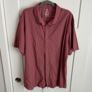 Amazon Men's Casual Maroon Button Down Shirt